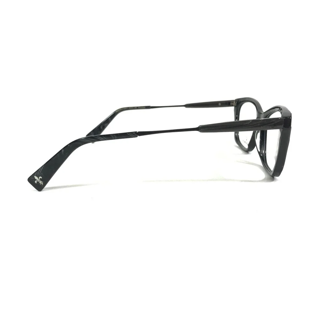 Seraphin Eyeglasses Frames SHEFFIELD/8973 Black Gray Cat Eye Full Rim 52-17-140